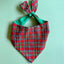 Classic Holliday Plaid Dog Bandana Dog Bandana Happy Tails Outfitters