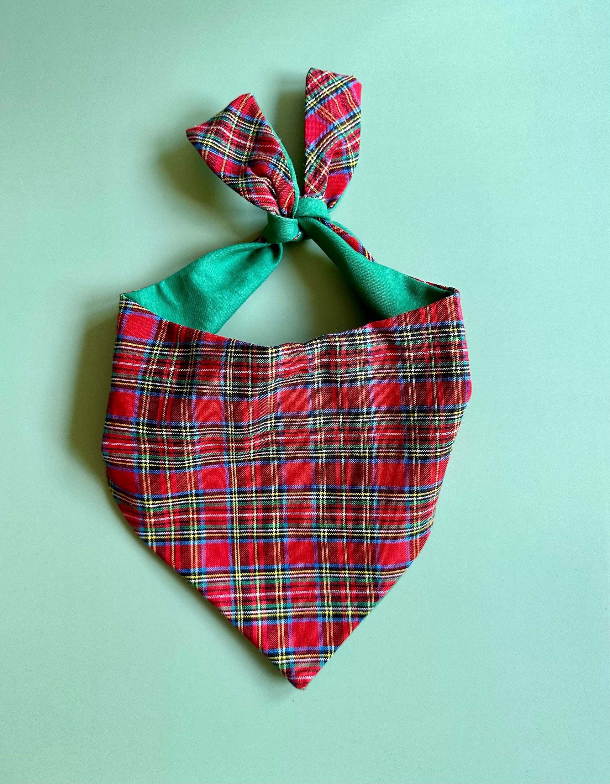Classic Holliday Plaid Dog Bandana Dog Bandana Happy Tails Outfitters
