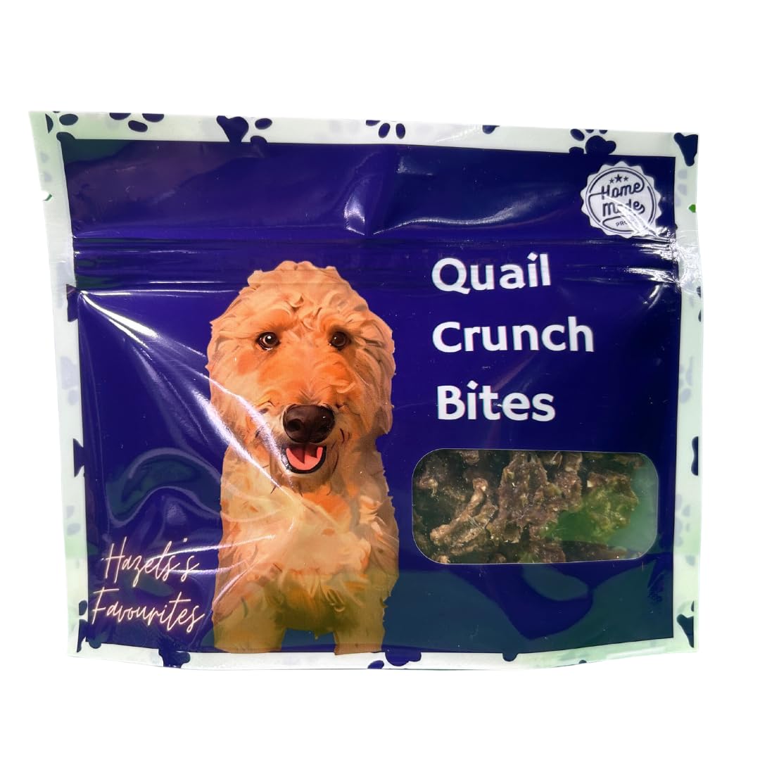 Quail Crunch Bites: Gourmet Dehydrated Dog Treats with Quail Meat & Shells | Premium Healthy Dog Treats for Training | Organic Ingredients for a Happy Palate Default Title Quailz.com by Undique LLC