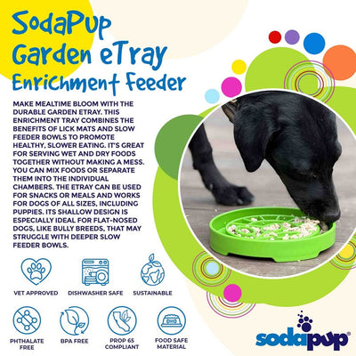 Garden Design eTray - Shallow Slow Feeder Dog Bowl for Enrichment | USA ETRAY SodaPup/True Dogs, LLC