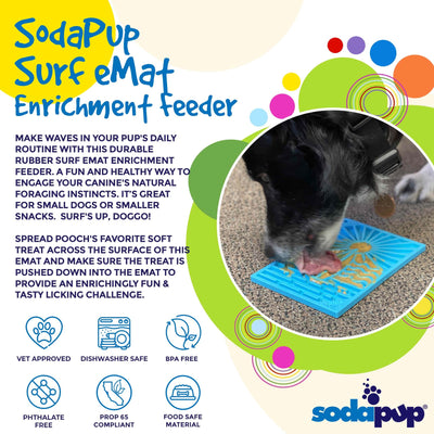 Surf's Up Dog Lick Mat Small | Beach-Themed eMat for Puppies & Cats | SodaPup EMAT SodaPup/True Dogs, LLC