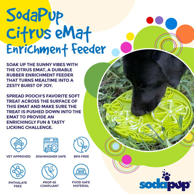 Citrus Design eMat - Enrichment Lick Mat with Suction Cups | USA Made EMAT SodaPup/True Dogs, LLC