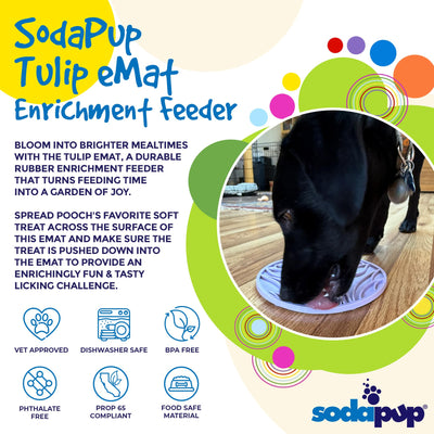Tulip Design eMat - Enrichment Lick Mat with Suction Cups | USA Made EMAT SodaPup/True Dogs, LLC