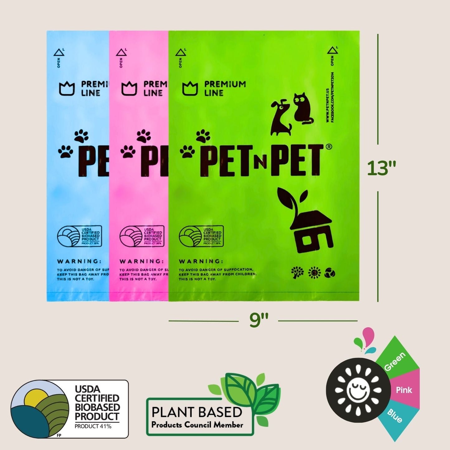 Lavender-Scented Colorful Poop Bags Pet Waste Bags Pet N Pet ®