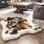 PupRug® Animal Print Memory Foam Dog Bed - Brown Faux Cowhide Junior (40" L x 35" W) Dog Beds Paw.com