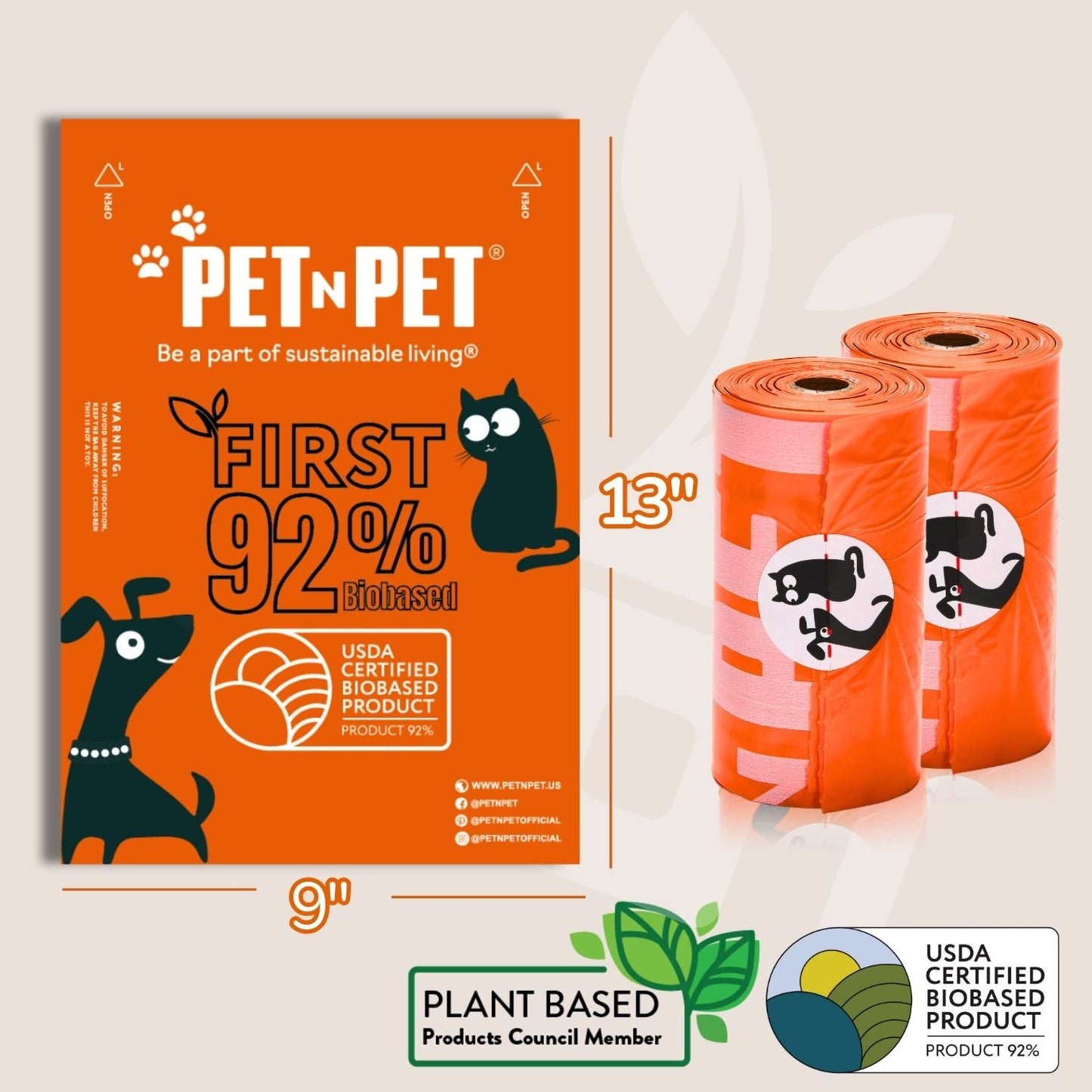 92% Biobased Poop Bags Pet N Pet ®