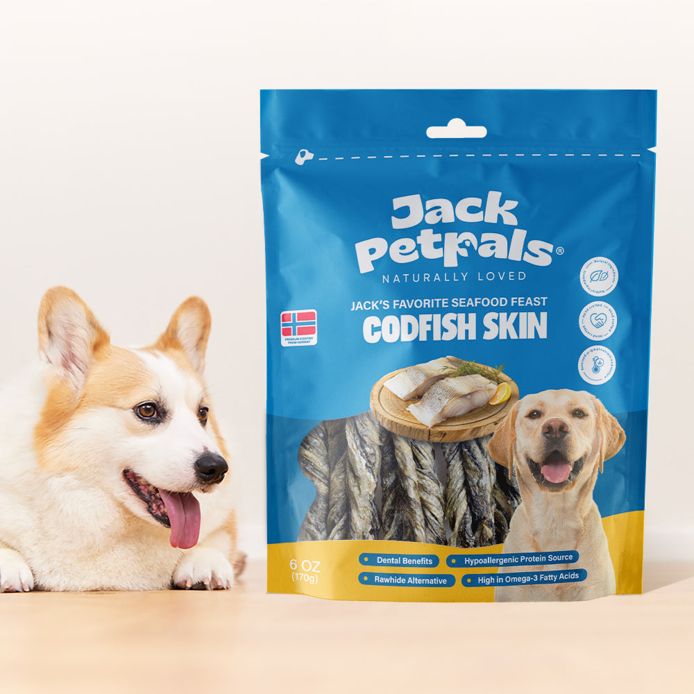 Jack PetPals Seafood Feast Codfish Skin Treat Chews (6oz) Dog Treats American Pet Supplies