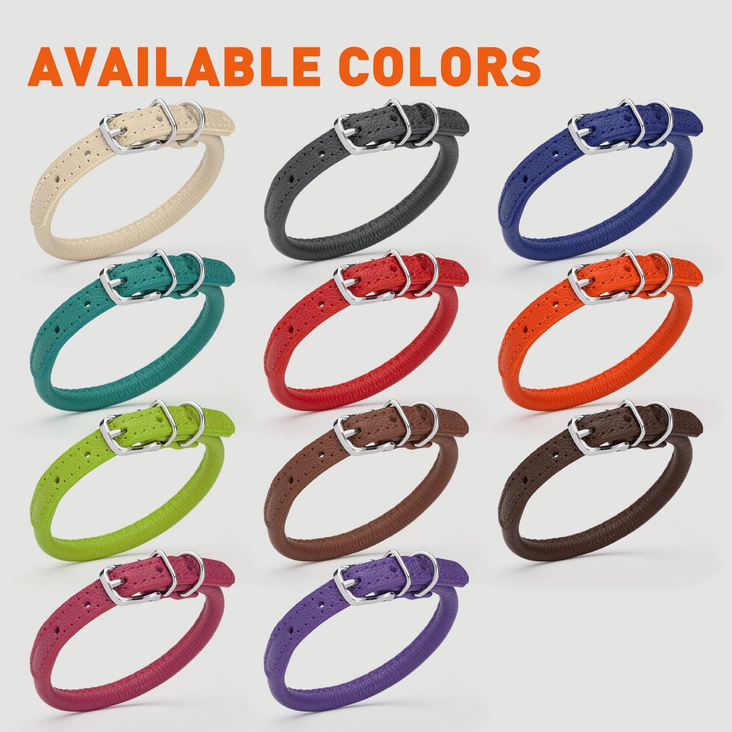 Soft Leather Round Dog Collar Dog Collar Dogline