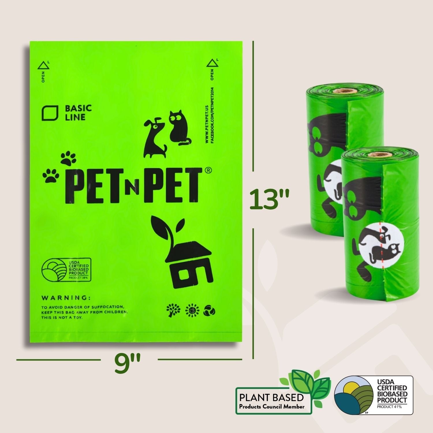 41% Plant-based Poop Bags Pet Waste Bags Pet N Pet ®