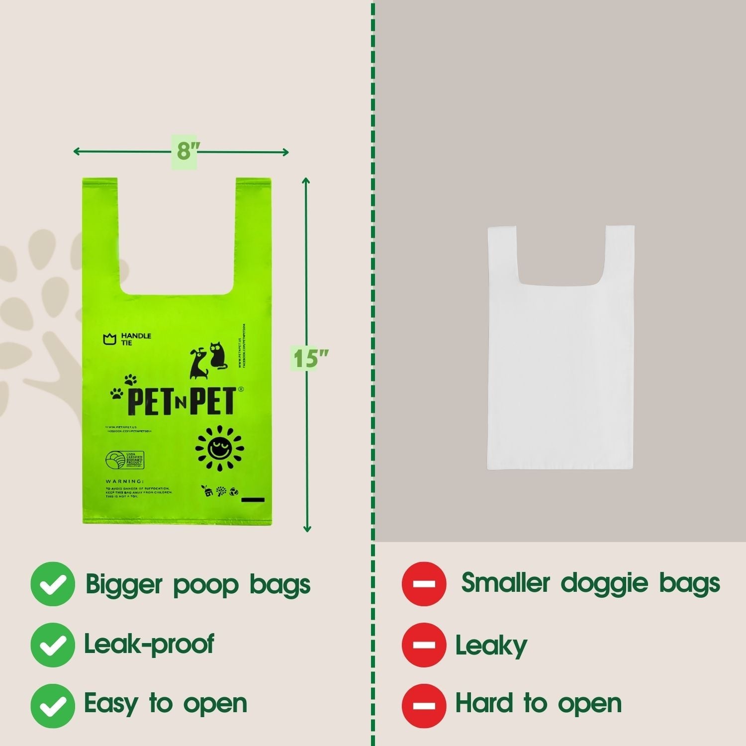Handle Tie Dog Poop Bags Pet Waste Bags Pet N Pet ®