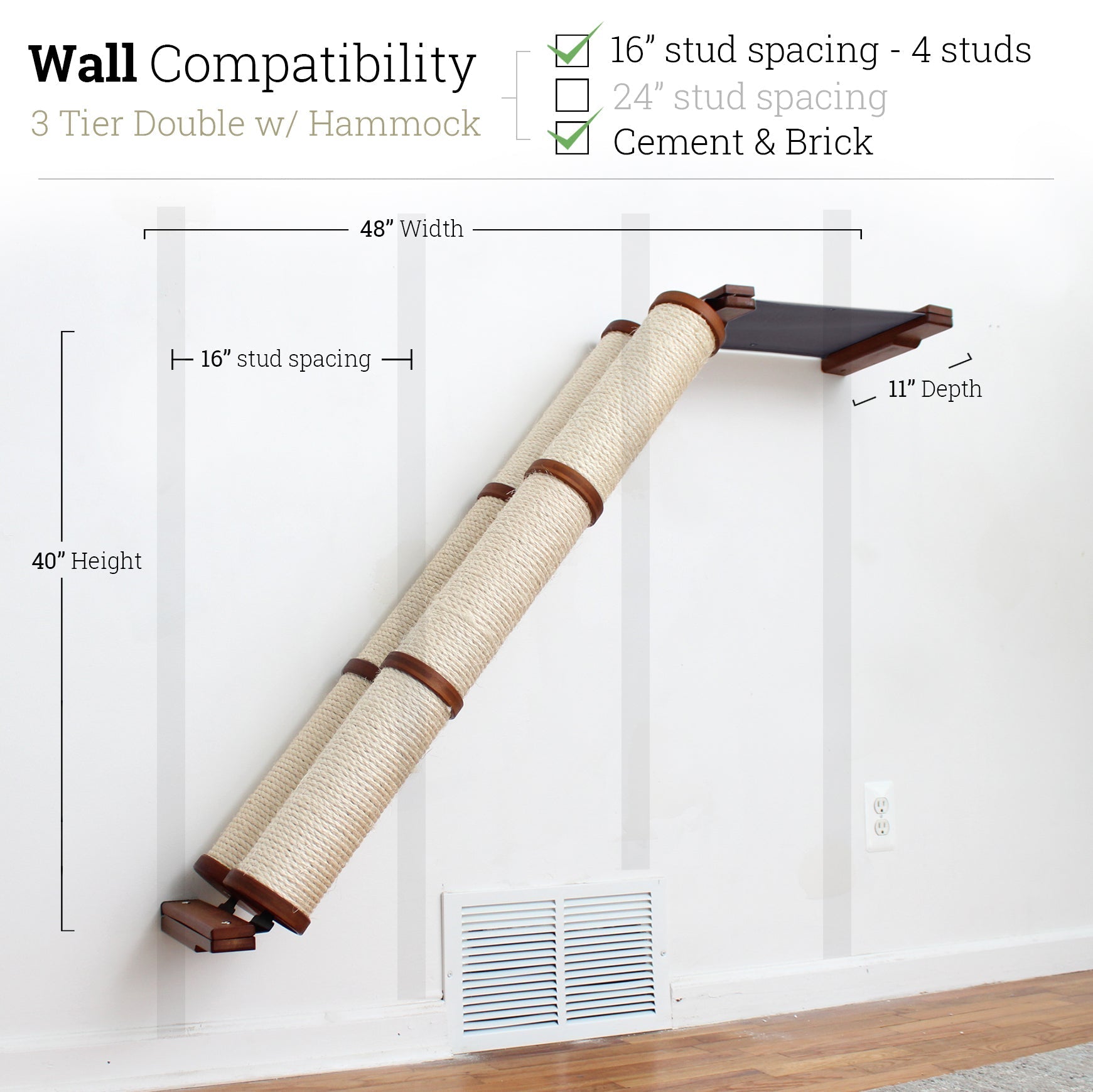 Slanted Cat Scratcher for Wall Cat Scratcher Catastrophic Creations