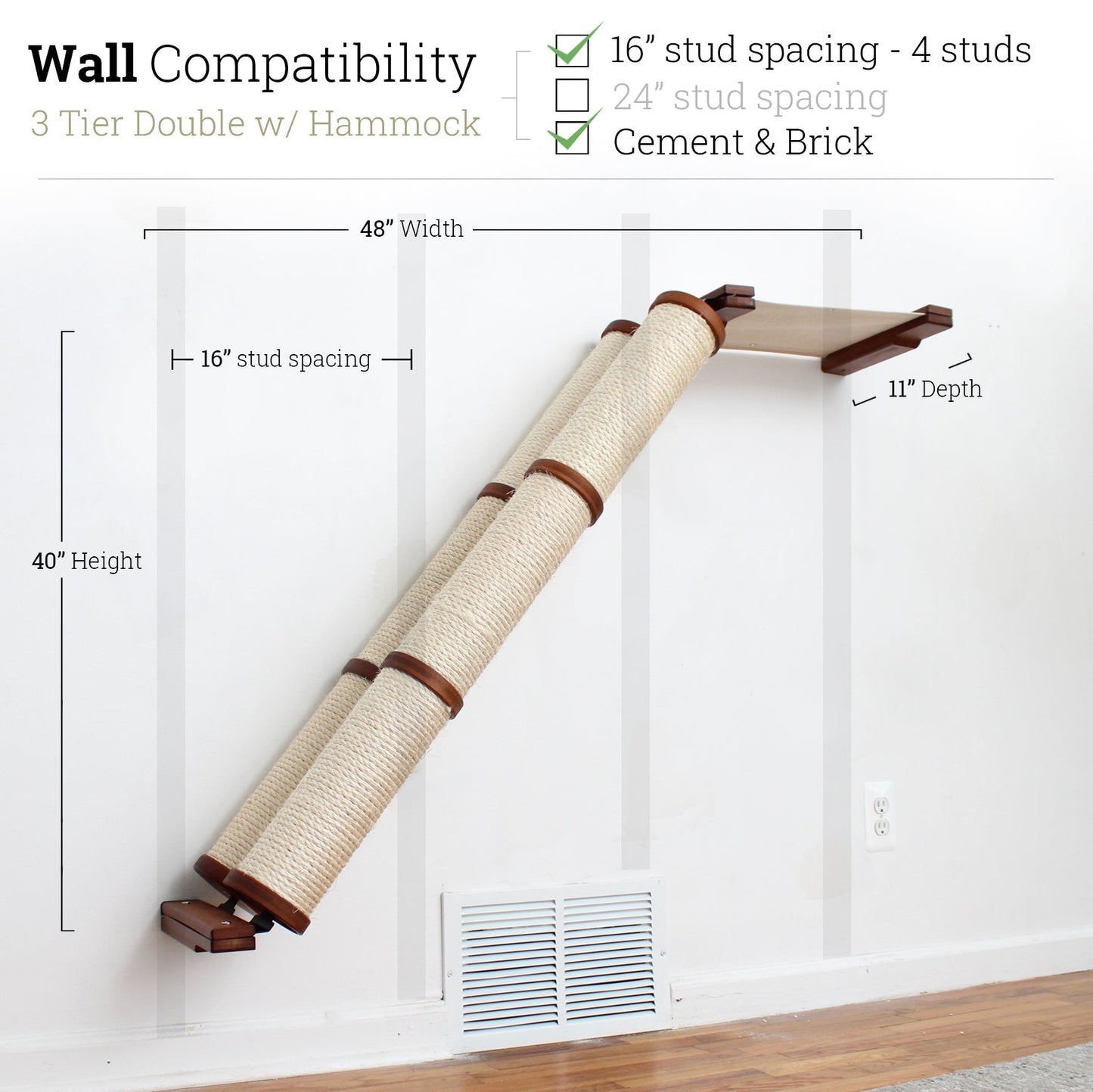 Slanted Cat Scratcher for Wall Cat Scratcher Catastrophic Creations