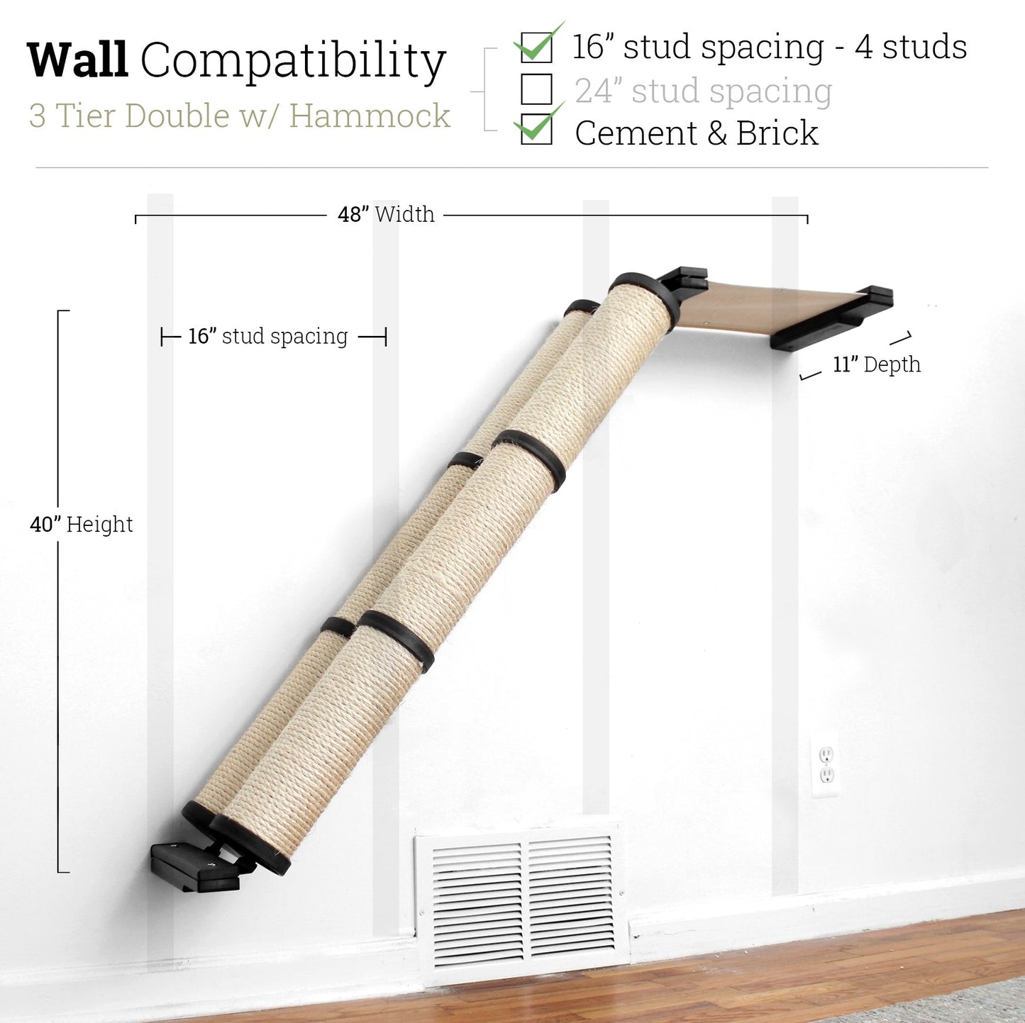 Slanted Cat Scratcher for Wall Cat Scratcher Catastrophic Creations