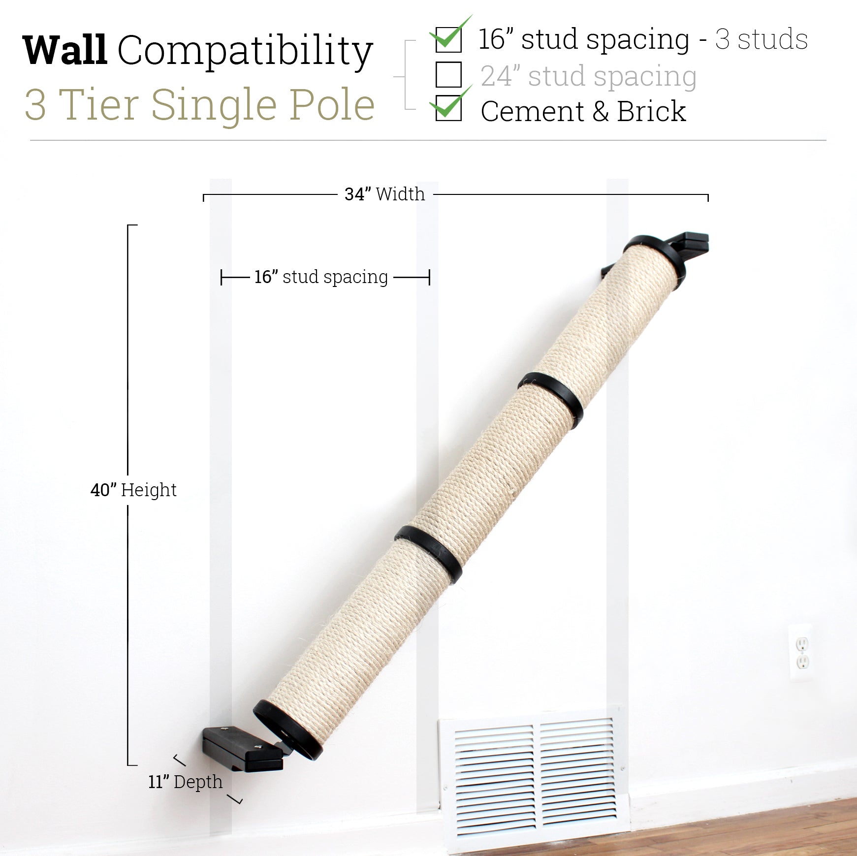 Slanted Cat Scratcher for Wall Cat Scratcher Catastrophic Creations