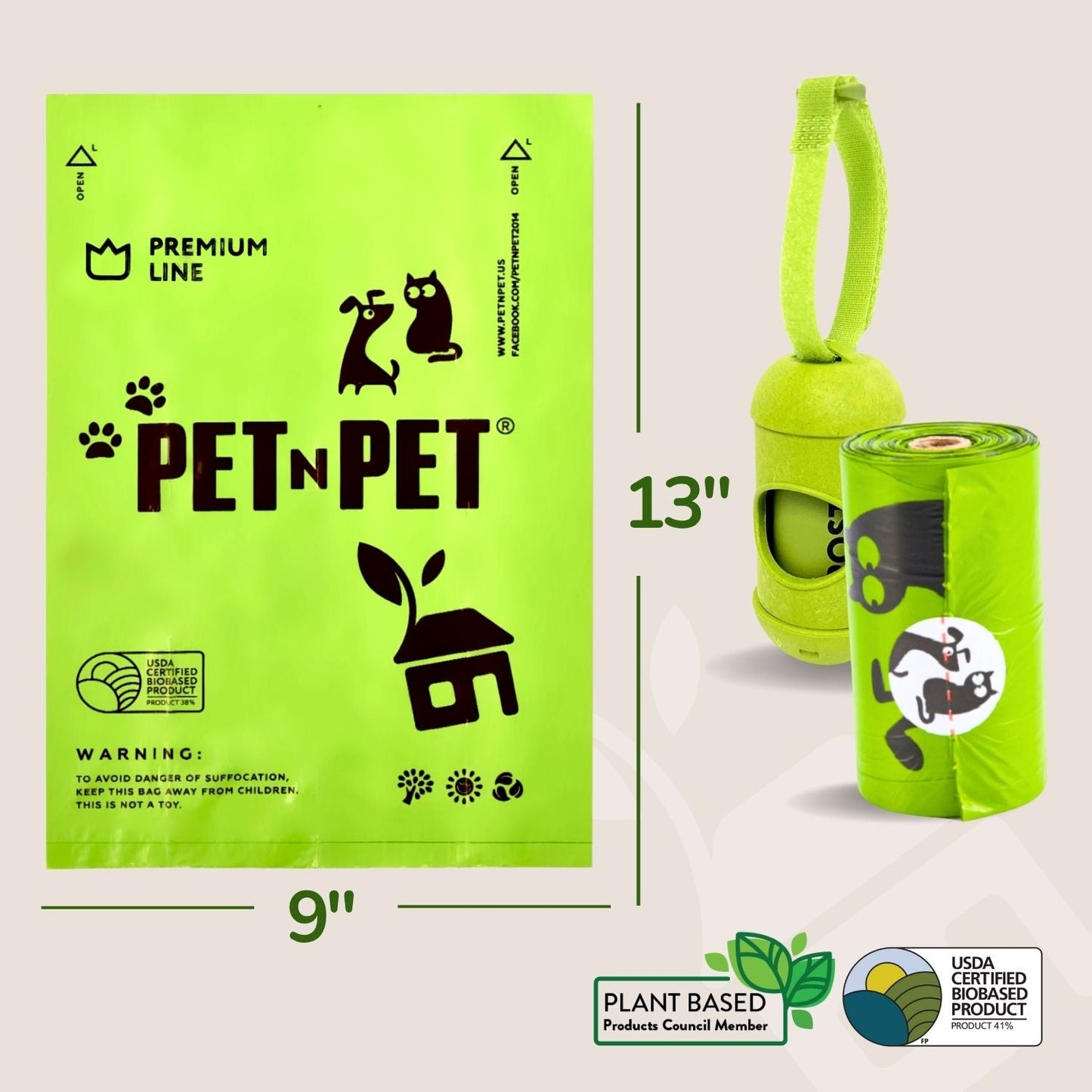 Premium Poop Bags with Dispenser Pet Waste Bags Pet N Pet ®