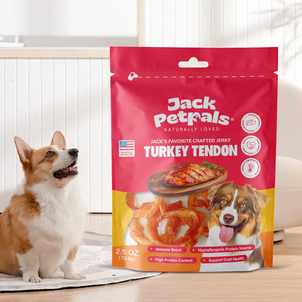 Jack PetPals Handcrafted Jerky Turkey Tendon Dog Treats (2.5oz) Dog Treats American Pet Supplies