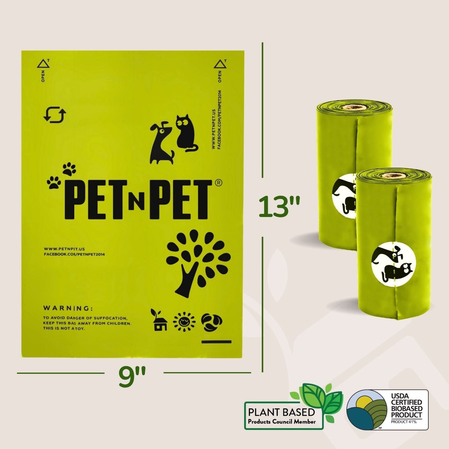 Plant-based Dog Poop Bags Pet Waste Bags Pet N Pet ®