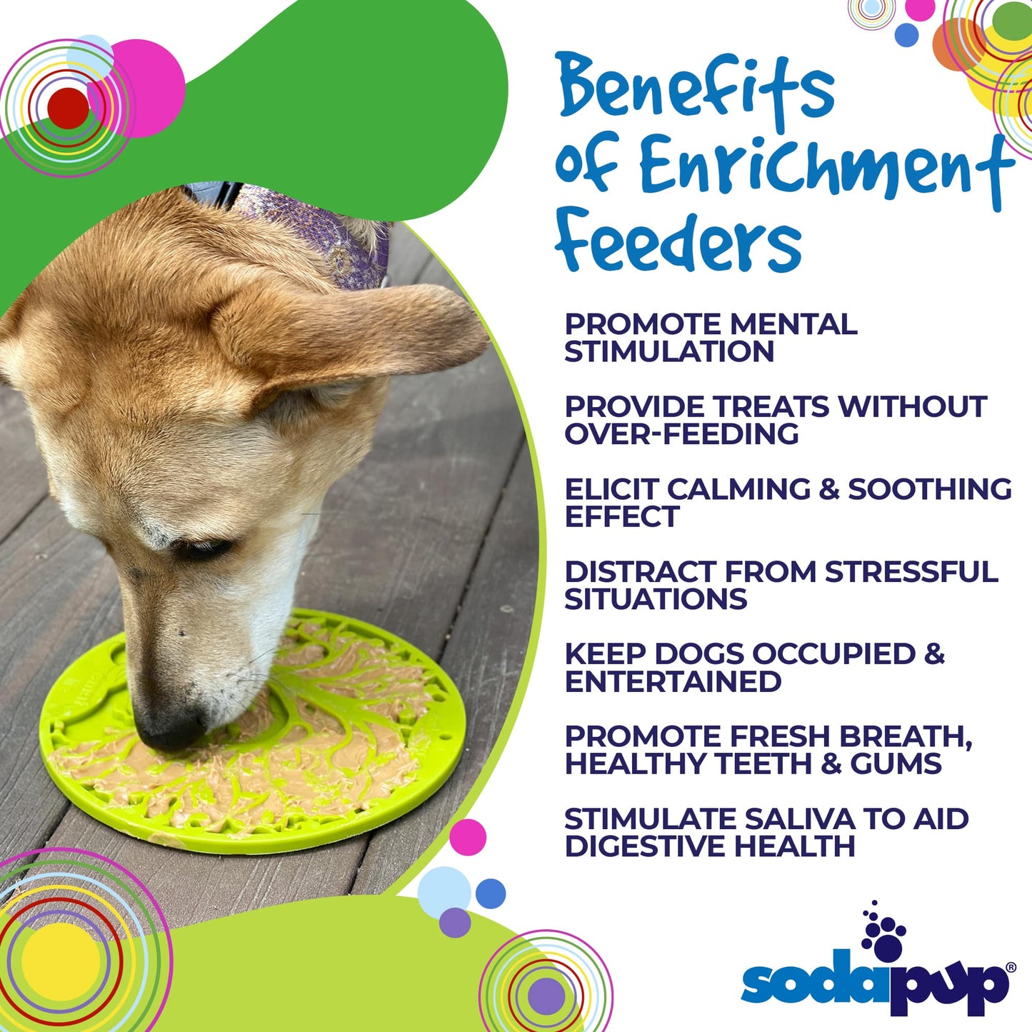 Tree of Life eMat - Enrichment Lick Mat For Dogs and Cats - With Suction Cups | Tree Design | USA Made EMAT SodaPup/True Dogs, LLC