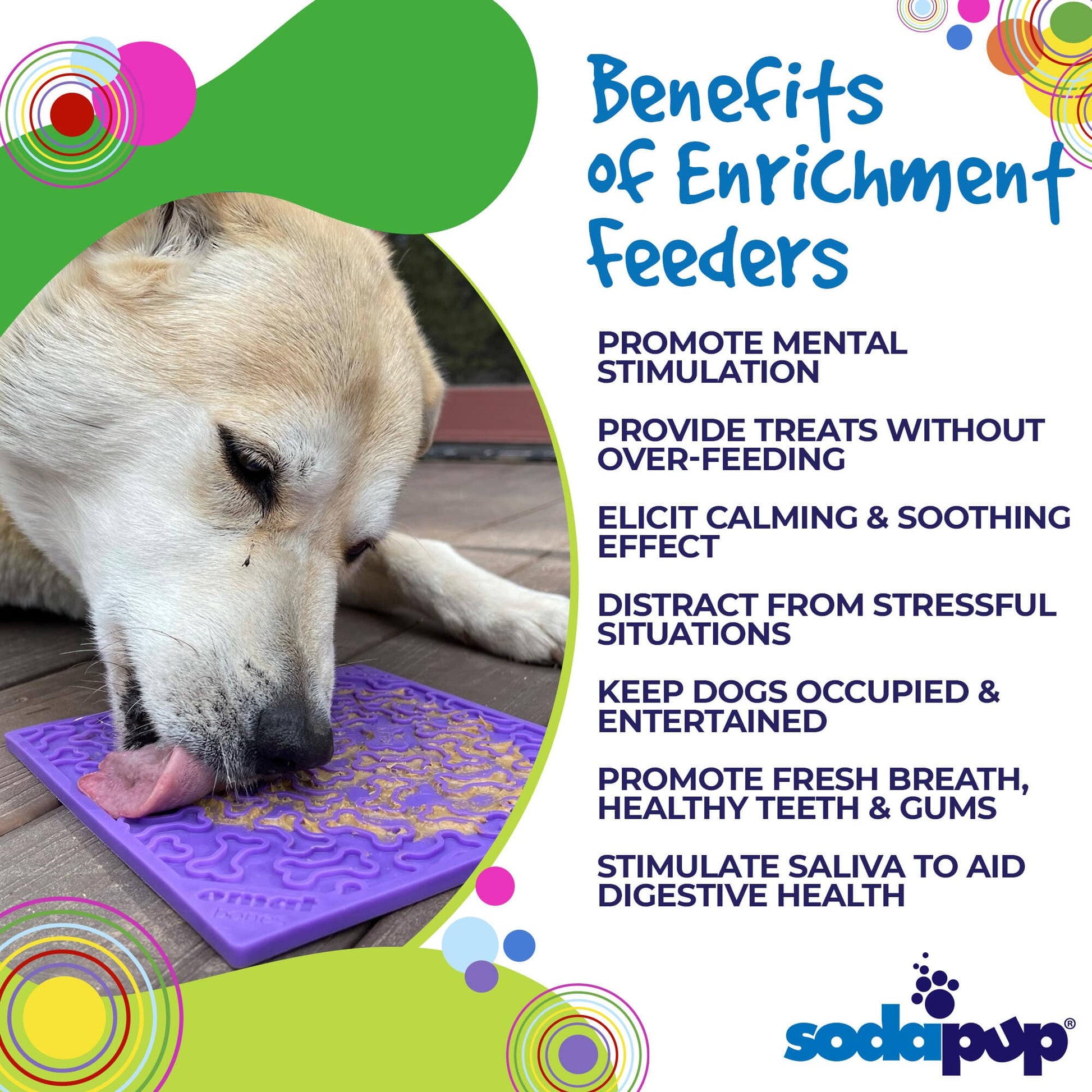 Bones eMat - Enrichment Lick Mat for Dogs and Cats | eMat Enrichment Toy for Anxiety Relief | SodaPup EMAT SodaPup/True Dogs, LLC