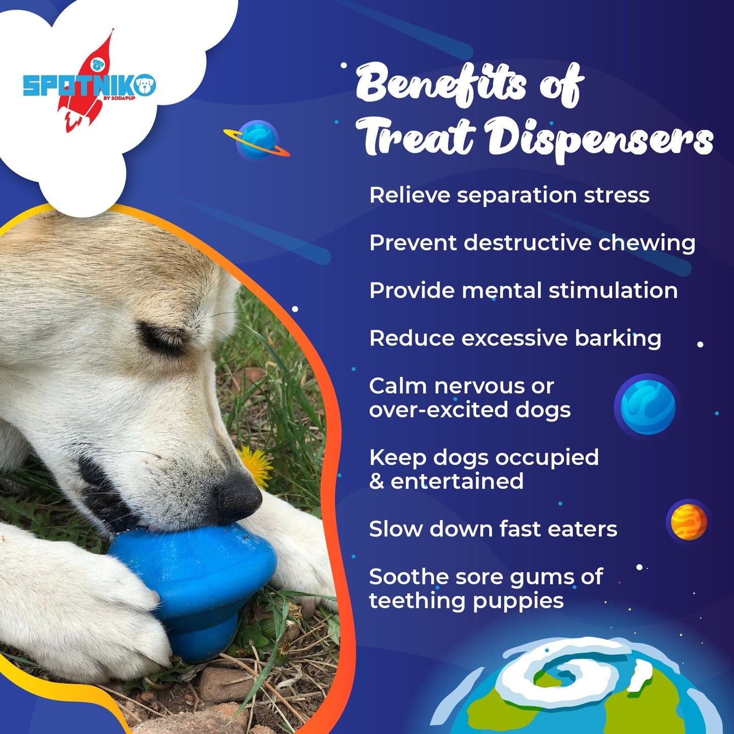 Flying Saucer eDispenser Durable Rubber Chew Toy & Treat Dispenser Rubber Dog Toys SodaPup/True Dogs, LLC