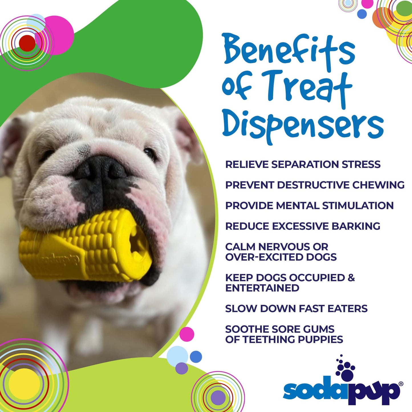 Corn on the Cob eDispenser Durable Rubber Treat Dispenser Rubber Dog Toys SodaPup/True Dogs, LLC