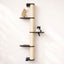 Wall Mounted Cat Climbing Pole - Sisal Onyx Bamboo 4-Tier Leaf Shelf No Cork Pad Cat Scratcher Catastrophic Creations