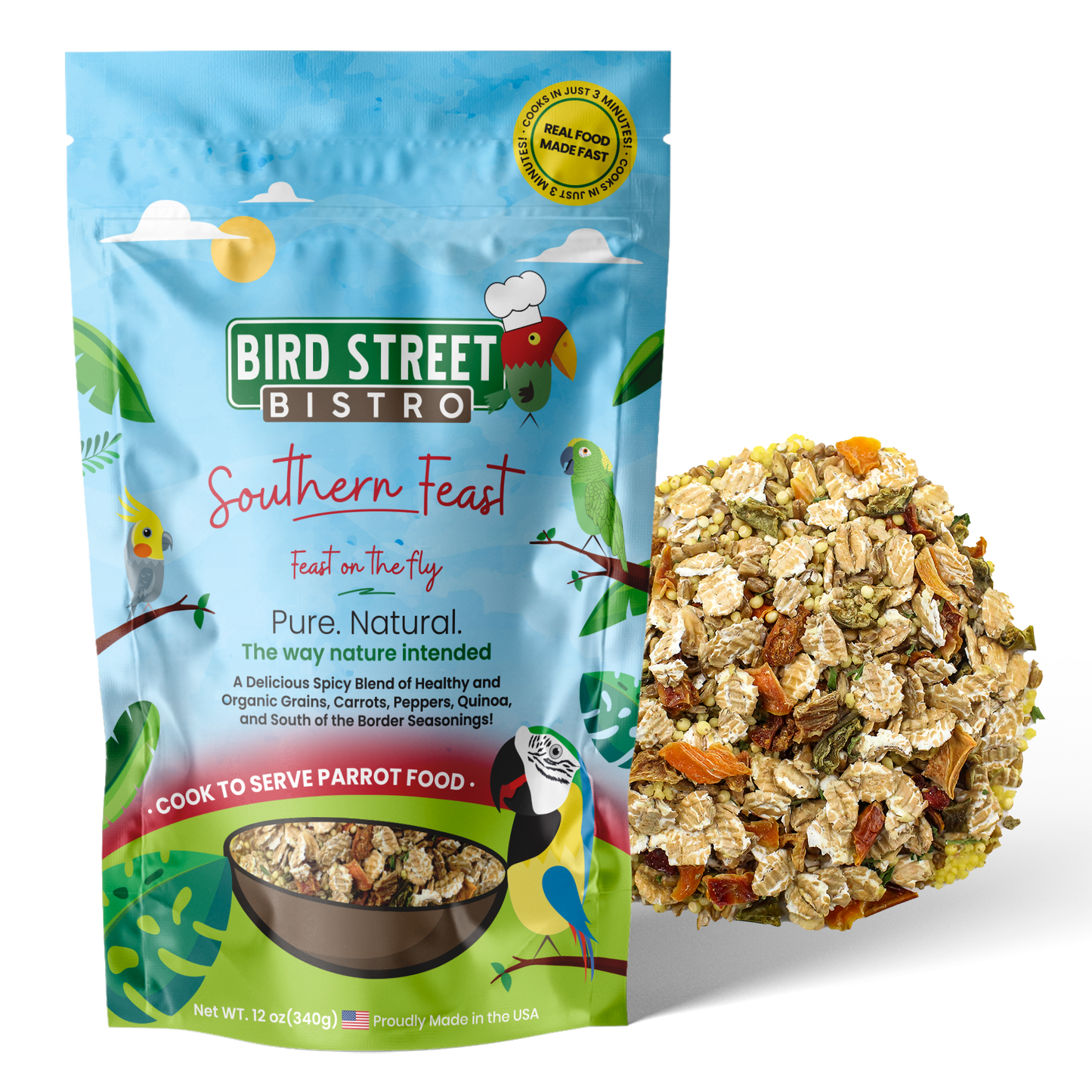 Southern Feast 12 oz Parrot Food Bird Street Bistro