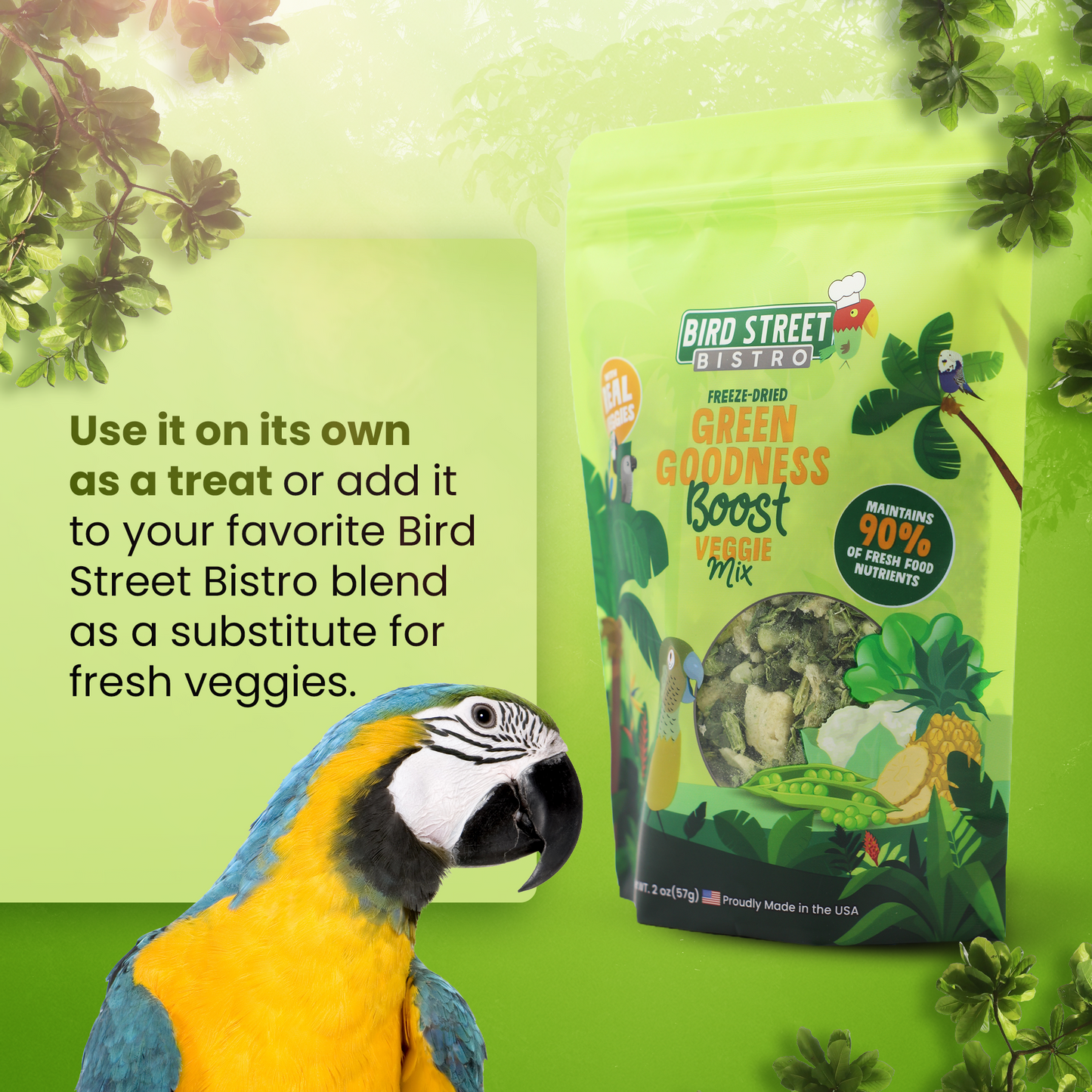 Green Goodness Boost - Parrot Veggies Mix Parrot Food Bird Street Bistro