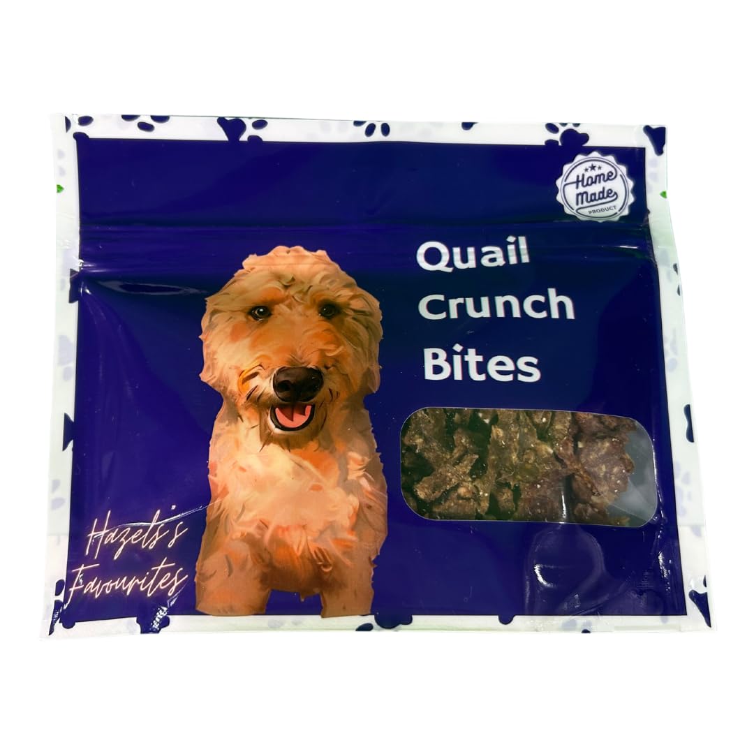 Quail Crunch Bites: Gourmet Dehydrated Dog Treats with Quail Meat & Shells | Premium Healthy Dog Treats for Training | Organic Ingredients for a Happy Palate Quailz.com by Undique LLC