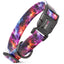Dogline Biothane Full Color Design Printed Dog Collar with Quick Release Buckle Colorful Fog W 3 4" x L 12"-19" Dog Collars Dogline