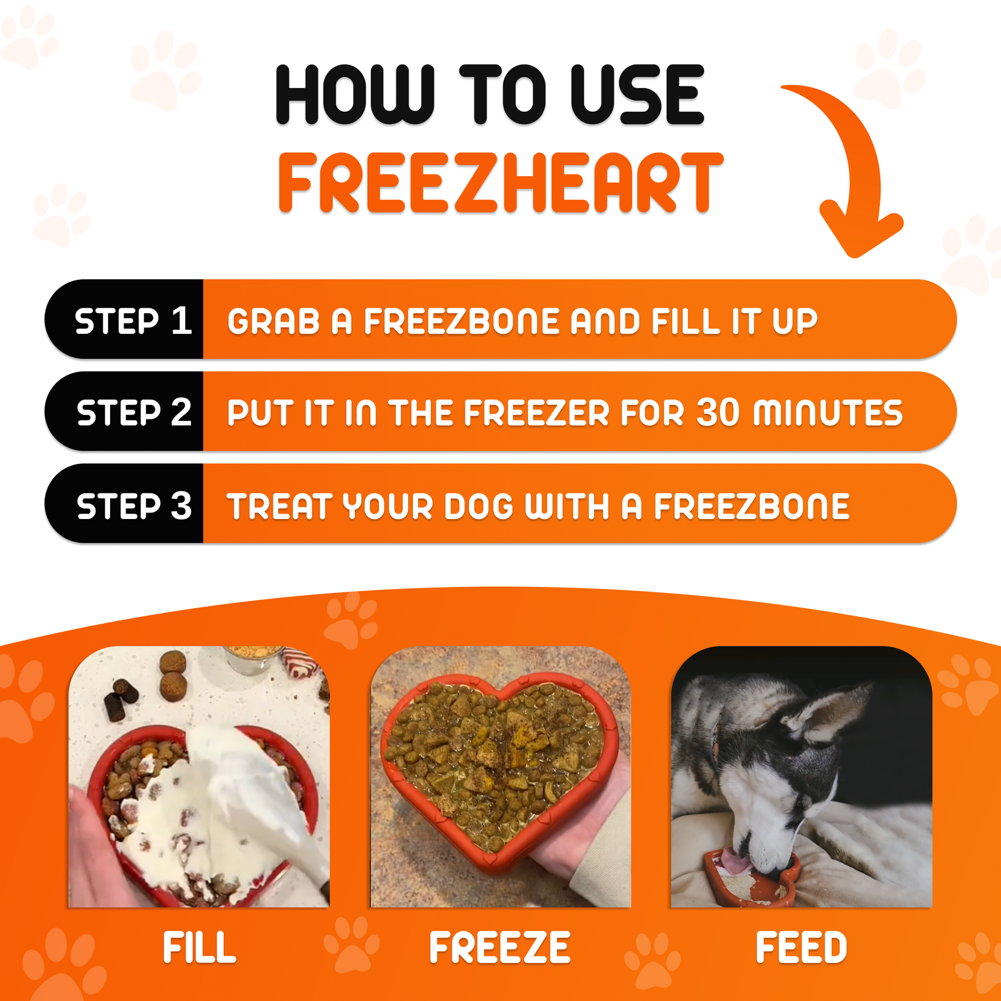 FreezHeart - Durable Heart Enrichment Chew Freezbone