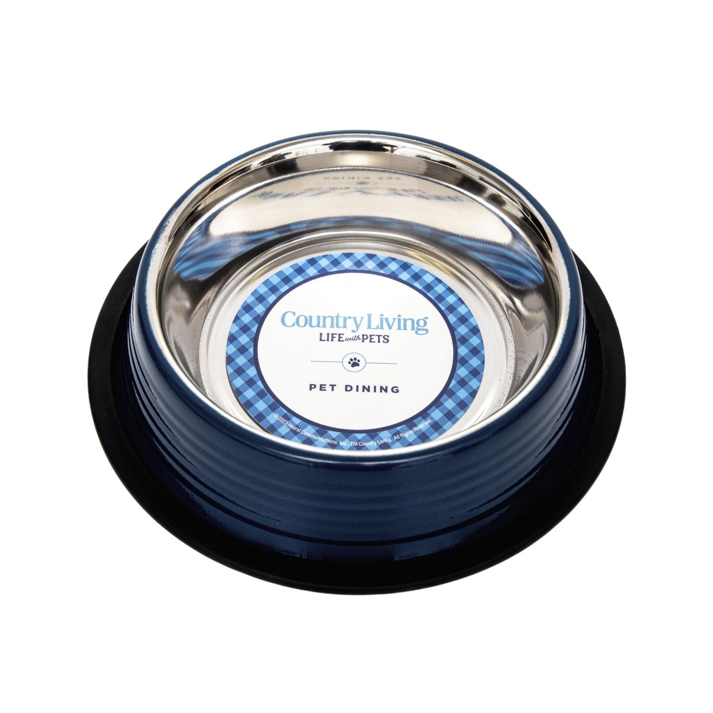 Country Living Set of 2 Ribbed Non-Slip Pet Bowls – Poseidon Blue Ribbed Bowls American Pet Supplies