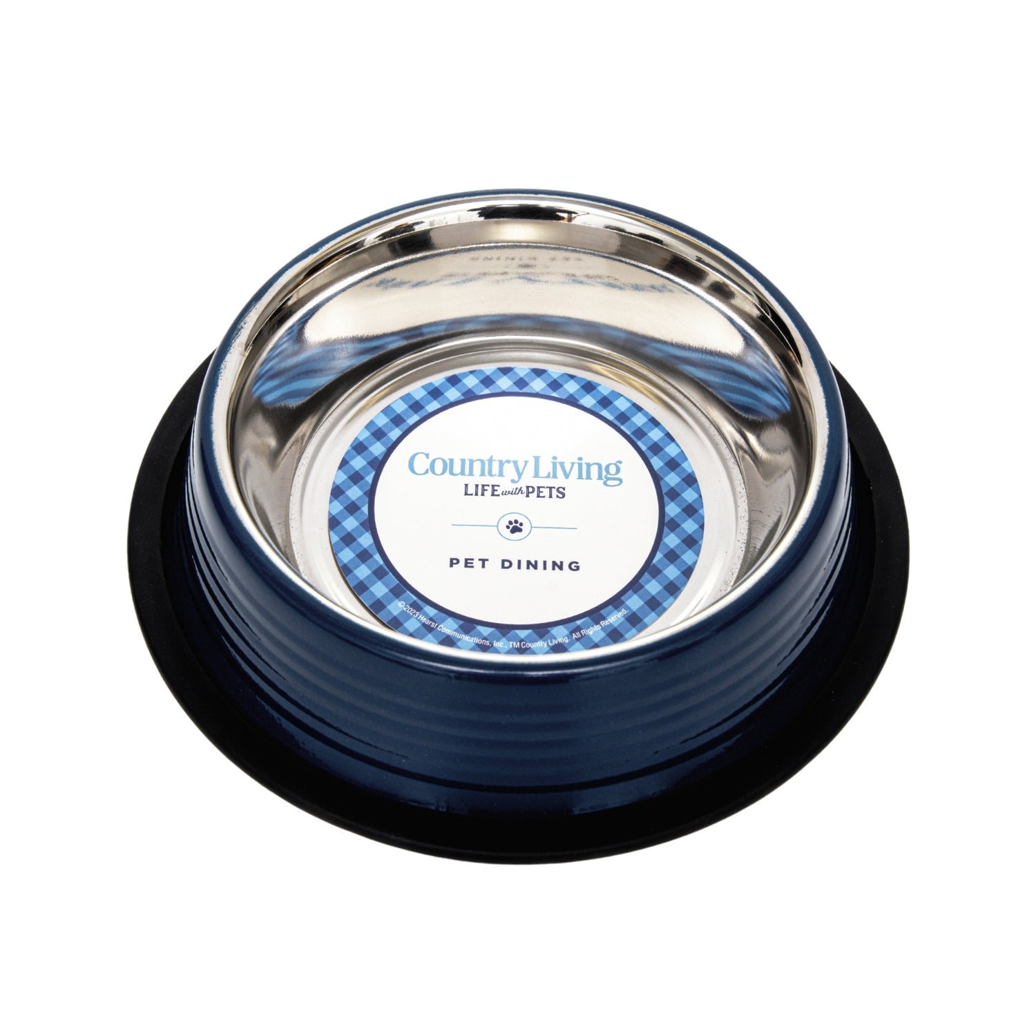 Country Living Set of 2 Ribbed Non-Slip Pet Bowls – Poseidon Blue Ribbed Bowls American Pet Supplies