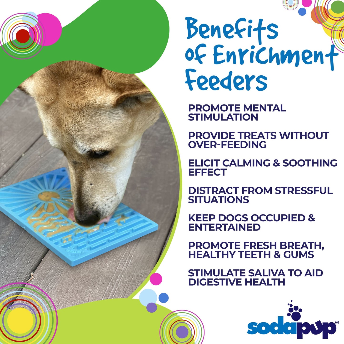 Surf's Up eMat - Small Lickmat for Dogs and Cats | Beach-Themed Design | SodaPup EMAT SodaPup/True Dogs, LLC