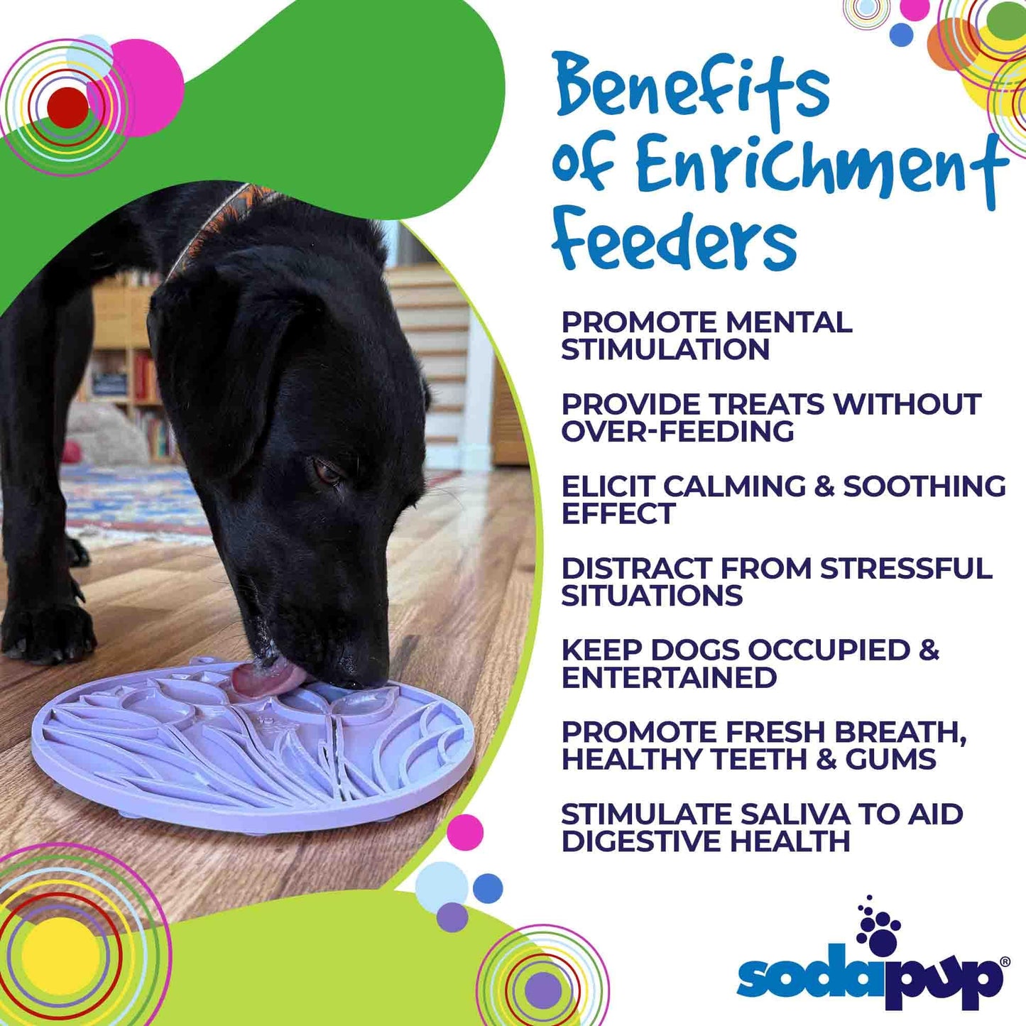 Tulip Design eMat - Enrichment Lick Mat with Suction Cups | USA Made EMAT SodaPup/True Dogs, LLC