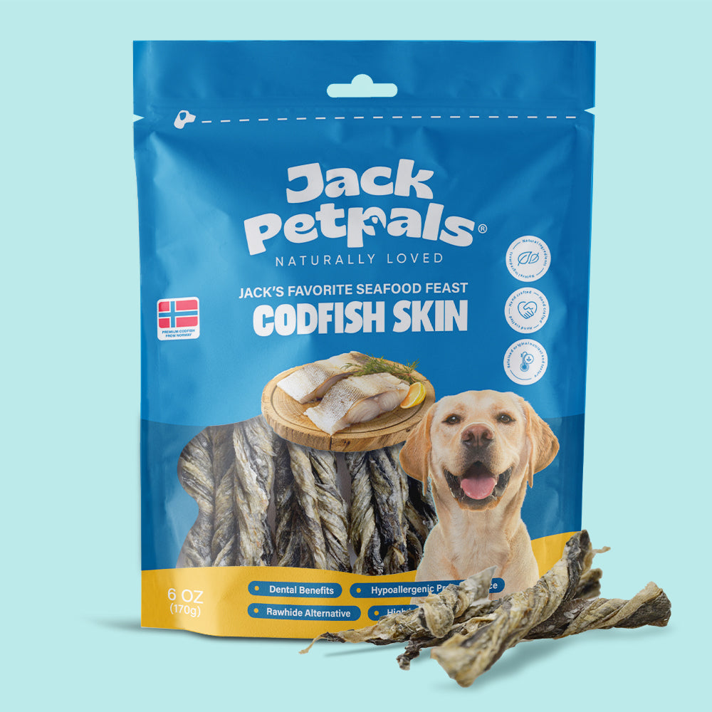 Jack PetPals Seafood Feast Codfish Skin Treat Chews (6oz) Dog Treats American Pet Supplies