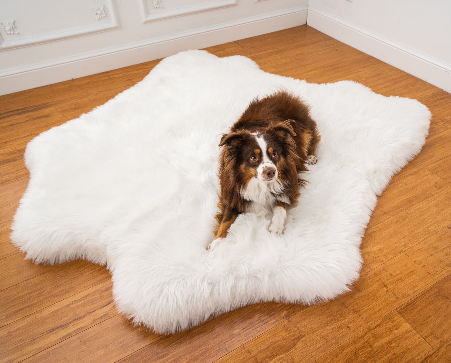 PupRug® Animal Print Memory Foam Dog Bed - Polar Bear Faux Hide Junior (40" L x 35" W) Dog Beds Paw