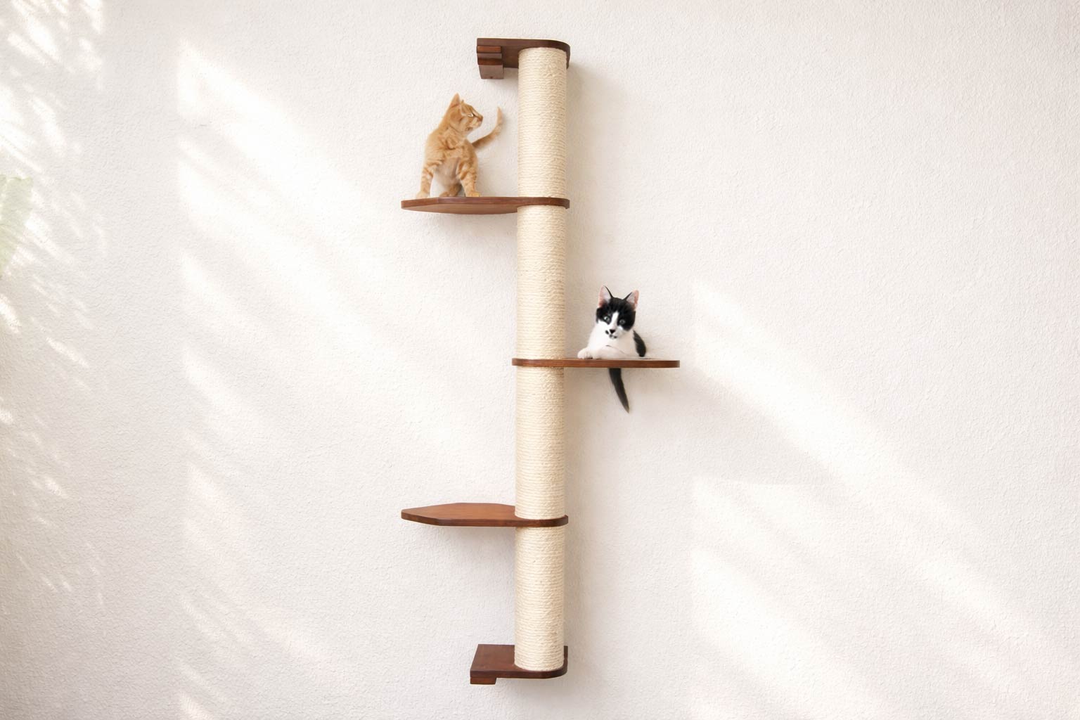 Wall Mounted Cat Climbing Pole - Sisal Cat Scratcher Catastrophic Creations