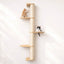 Wall Mounted Cat Climbing Pole - Sisal Natural Bamboo 4-Tier Leaf Shelf No Cork Pad Cat Scratcher Catastrophic Creations
