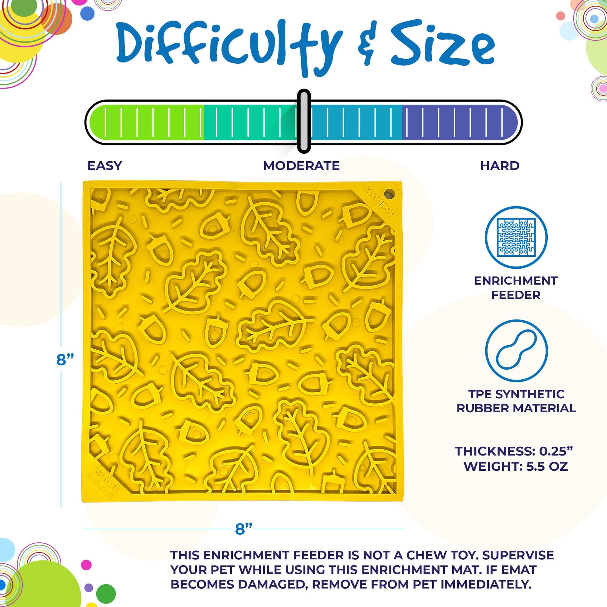 Autumn eMat - Enrichment Lick Mat For Dogs and Cats| Fall Leaves Design | SodaPup EMAT SodaPup/True Dogs, LLC