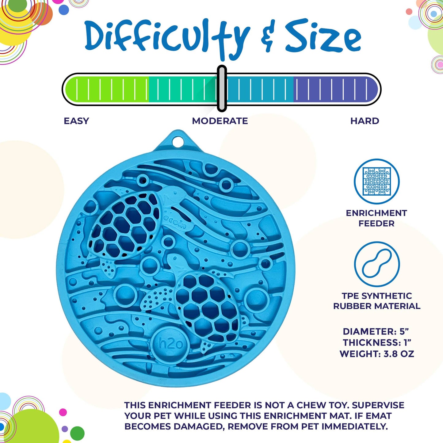 Turtle eMat-Mini Lick Mat with Suction Cups - Small Dogs & Cats | USA EMAT SodaPup/True Dogs, LLC