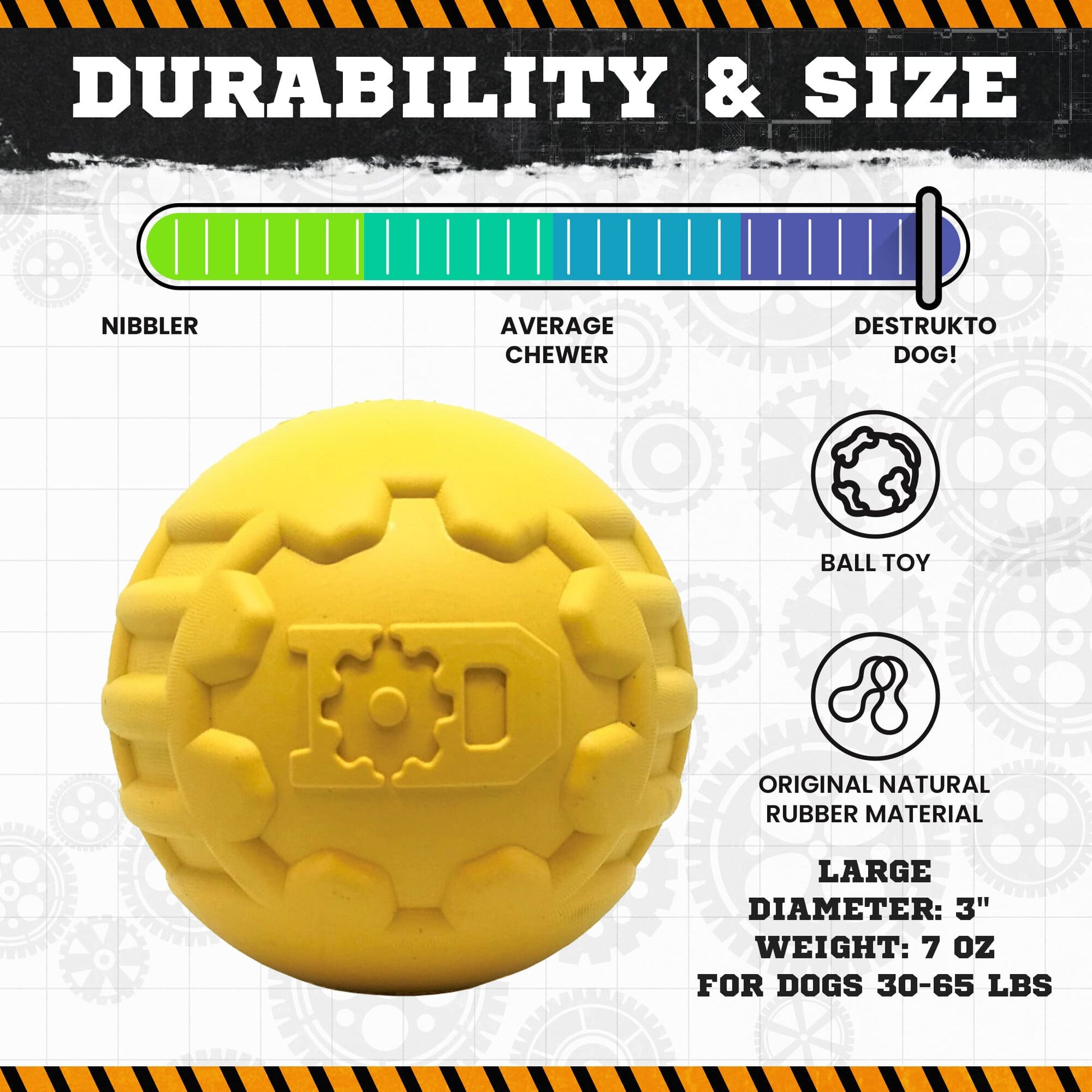 ID Ball Durable Rubber Chew Ball Rubber Dog Toys SodaPup/True Dogs, LLC