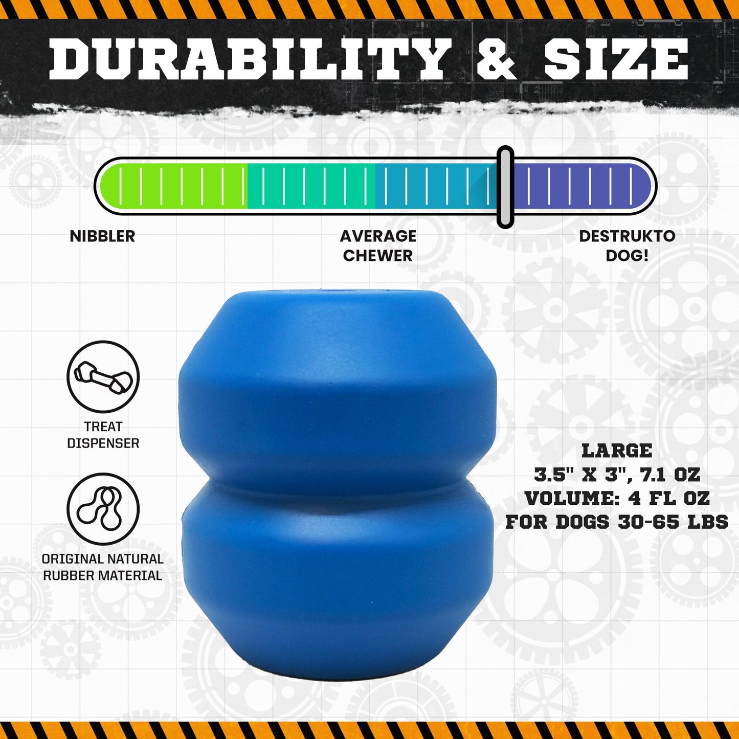 Double Trouble Dog Toy - Dual Chamber Treat Dispenser for Large Dogs | USA Made Rubber Dog Toys SodaPup/True Dogs, LLC