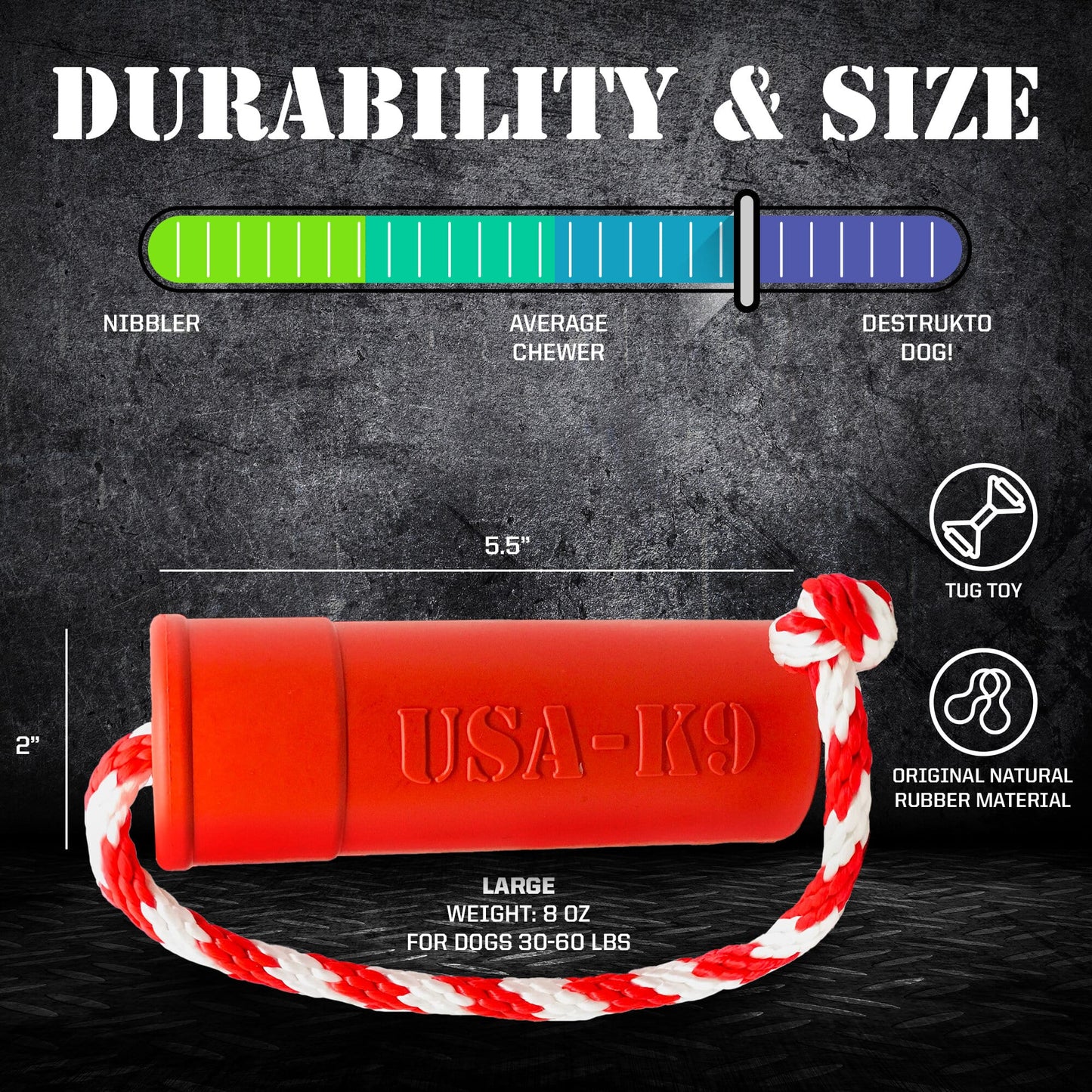 USA-K9 Firecracker Durable Rubber Floating Training Dummy - Large - Red Rubber Dog Toys SodaPup/True Dogs, LLC