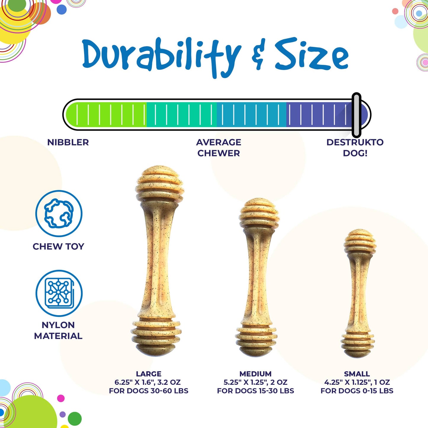 Honey Bone eChew Ultra Durable Nylon Dog Chew Toy Nylon Dog Toys SodaPup/True Dogs, LLC