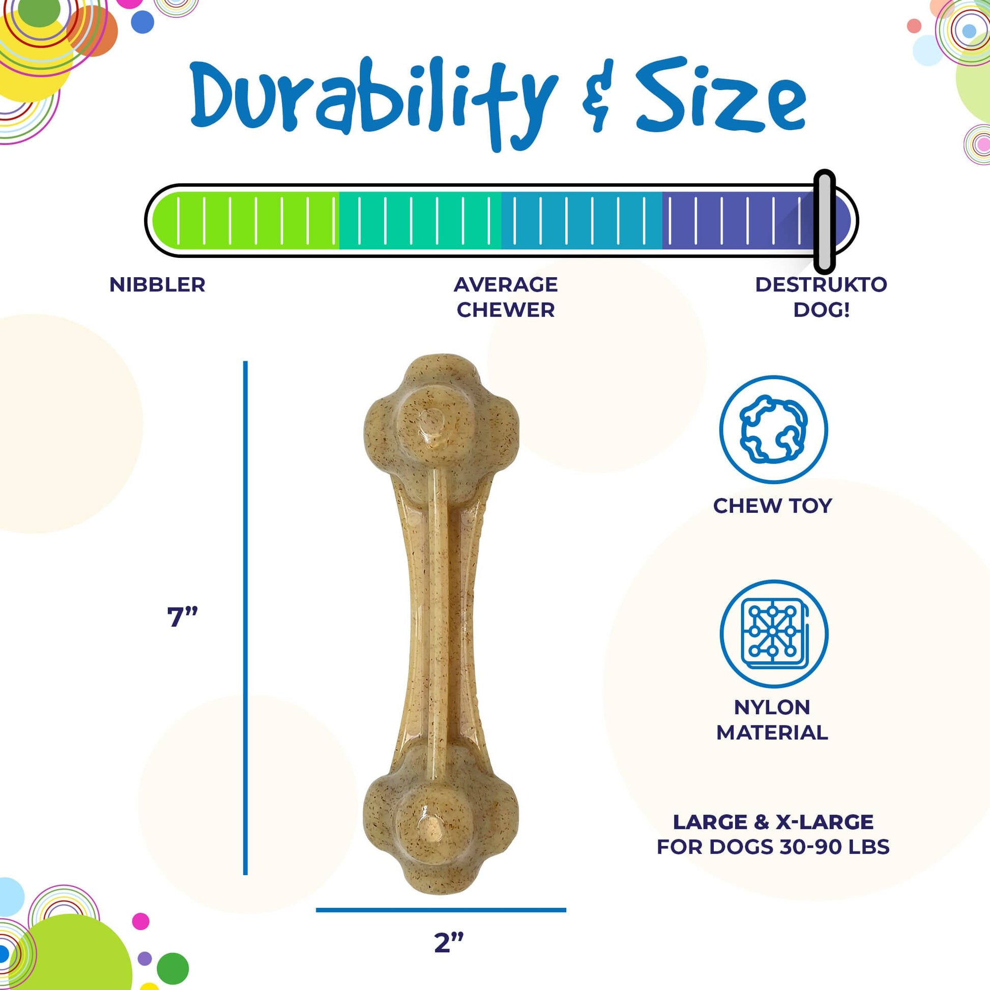 Knuckle Bone Nylon Dog Chew Toy for Aggressive Chewers | Made in USA Nylon Dog Toys SodaPup/True Dogs, LLC