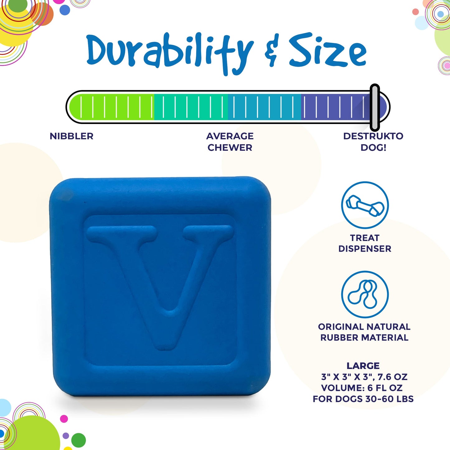 Love Cube eDispenser - Durable Rubber Chew Toy & Treat Dispenser | USA Made Rubber Dog Toys SodaPup/True Dogs, LLC