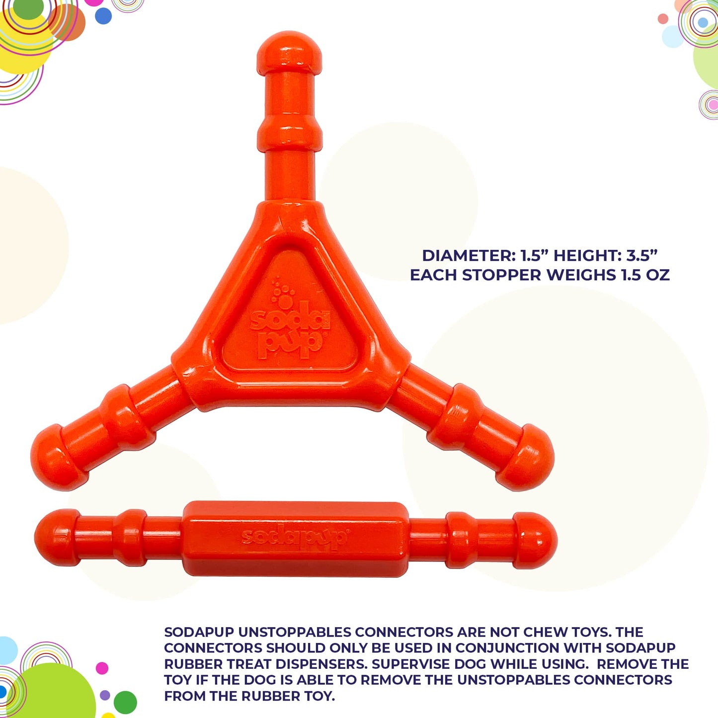 Unstoppables Connectors for SodaPup Rubber Treat Dispensers - 2 Pack Nylon Dog Toys SodaPup/True Dogs, LLC