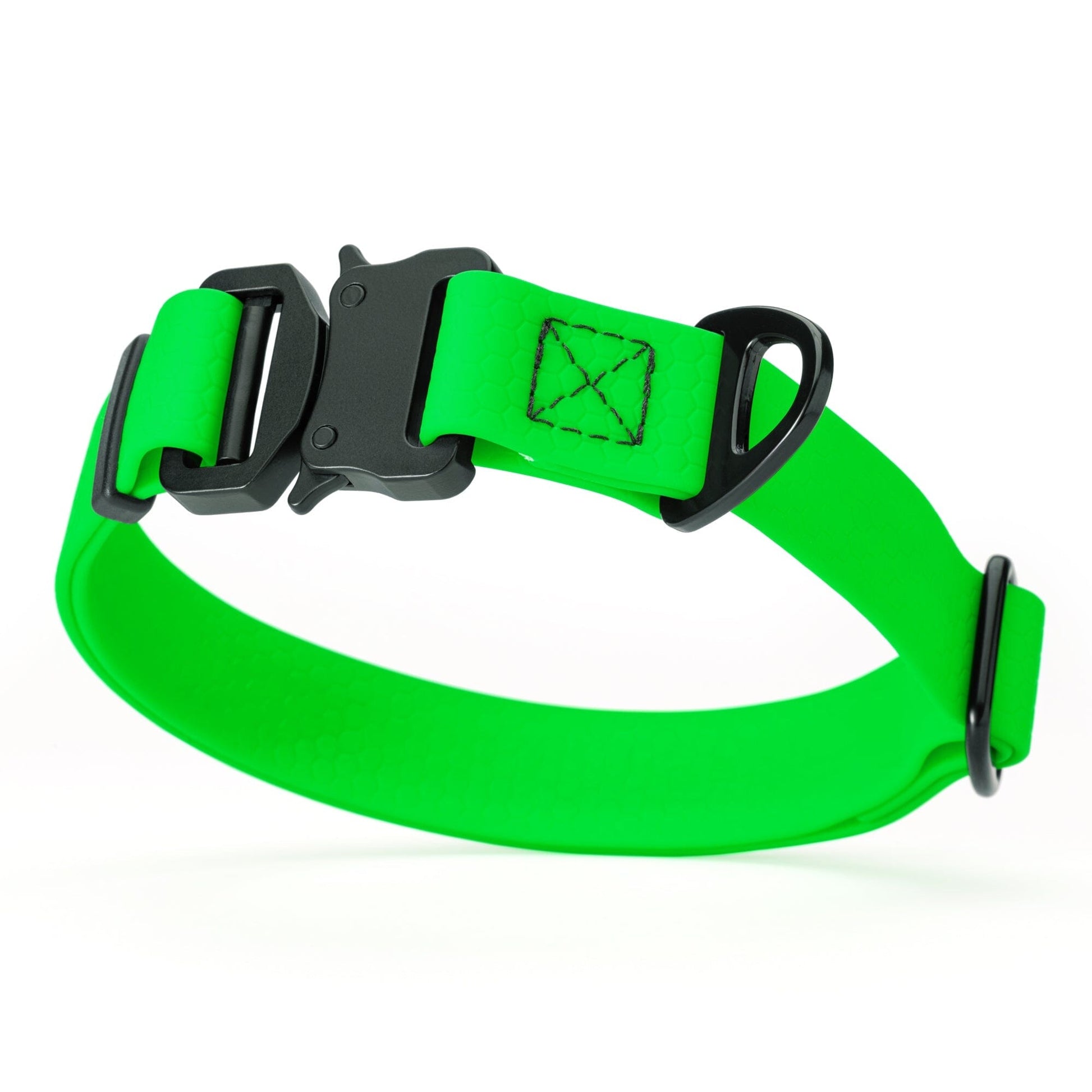 Waterproof Dog Collar with Metal Stab-Lock Buckle Tropical Green Dog Collar Dogline