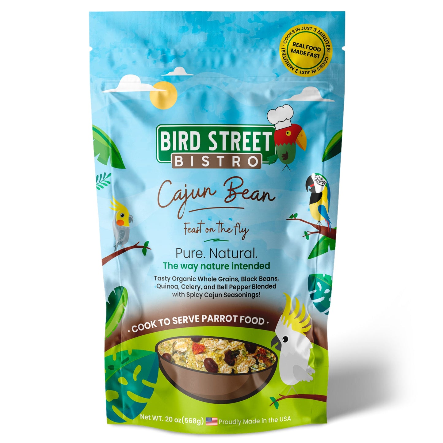 Cajun Bean - Feast on the Fly 20 oz Parrot Food Bird Street Bistro
